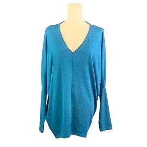 PRICE DROP! Teal‎ Sweater with Batwing Sleeves